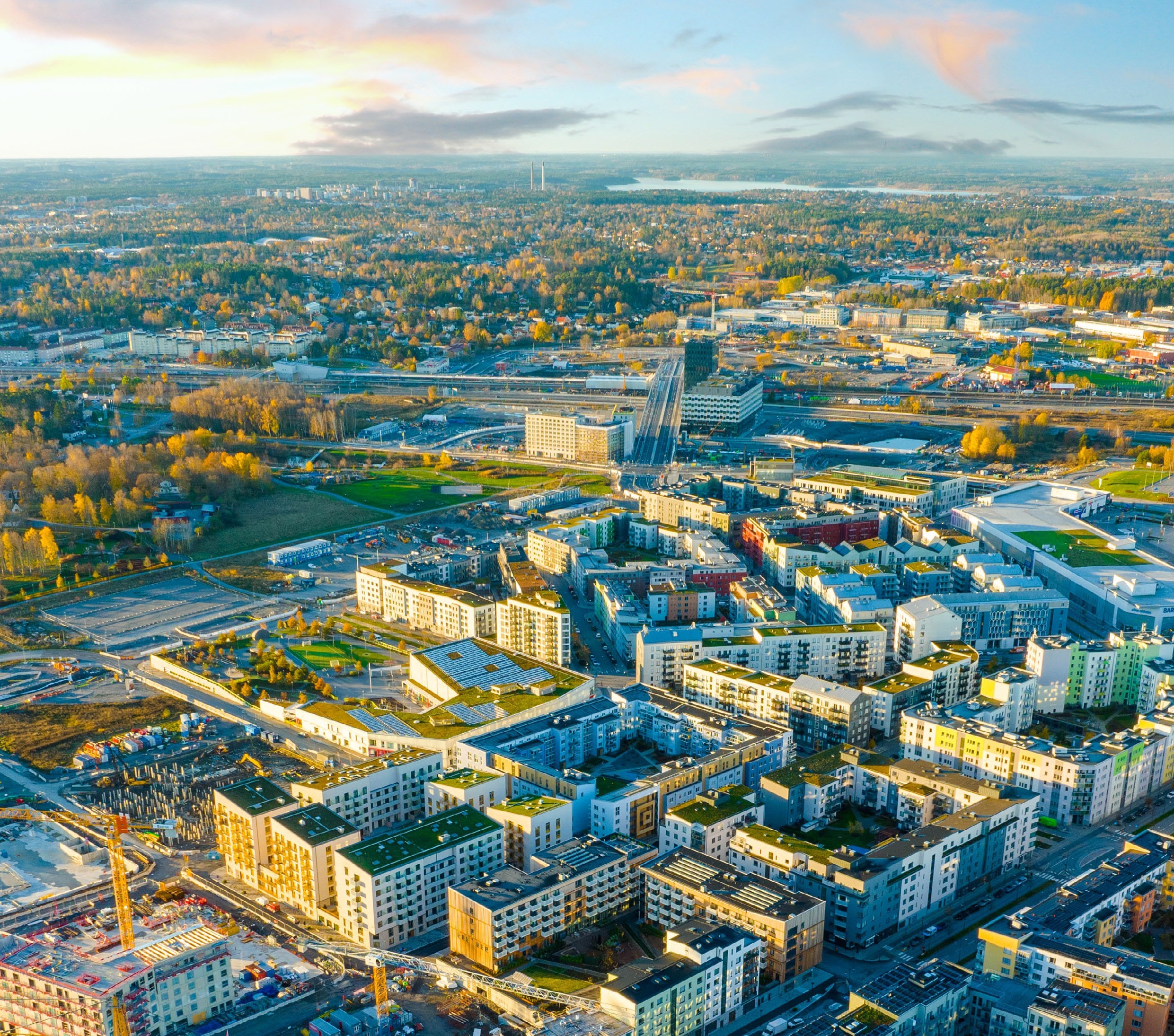 Flygfoto av Barkarbystaden